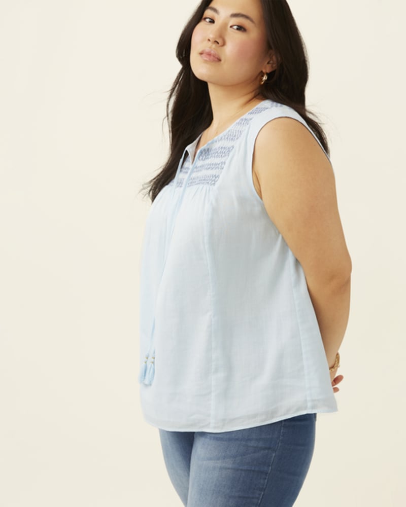 Plus size linen tank deals top